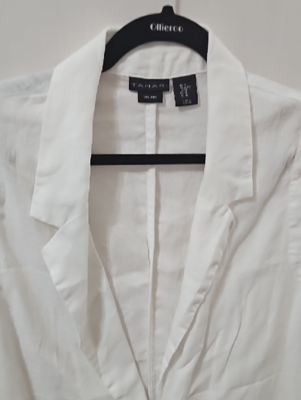 Tahari White Linen Sleeveless Blazer Vest - Picture 4 of 8